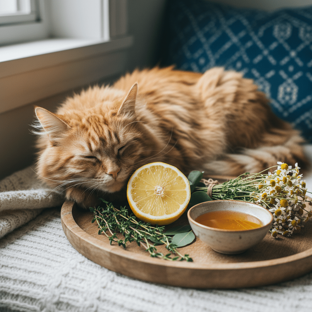 coughing cat