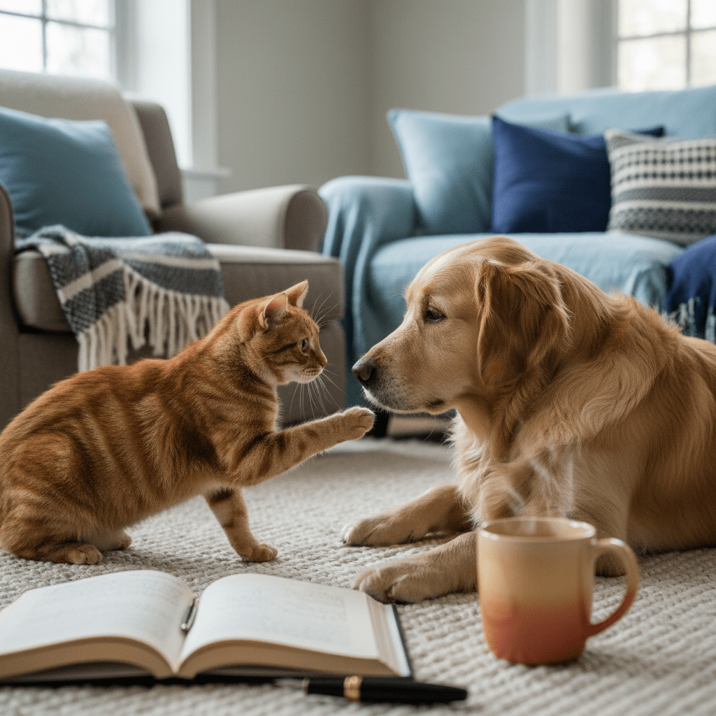 cats play with dogs