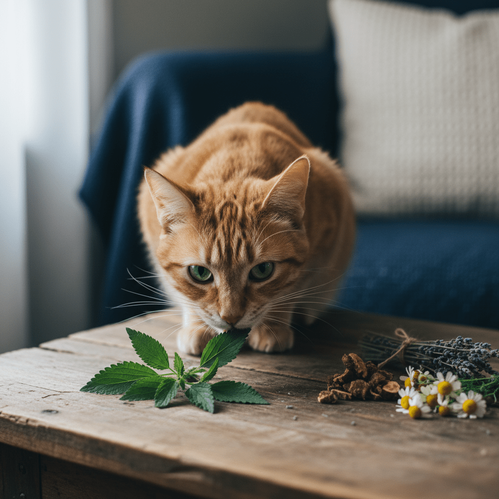 cat chewing