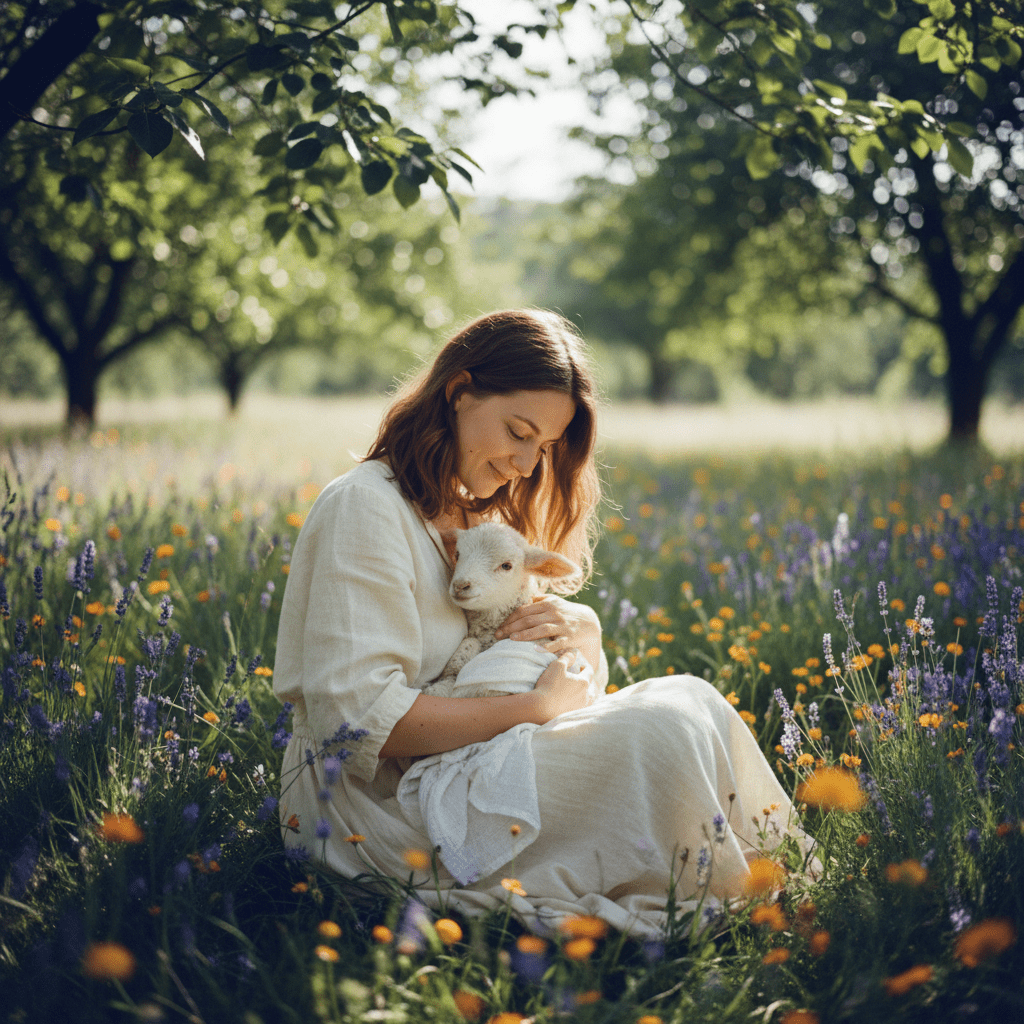 mom and animals