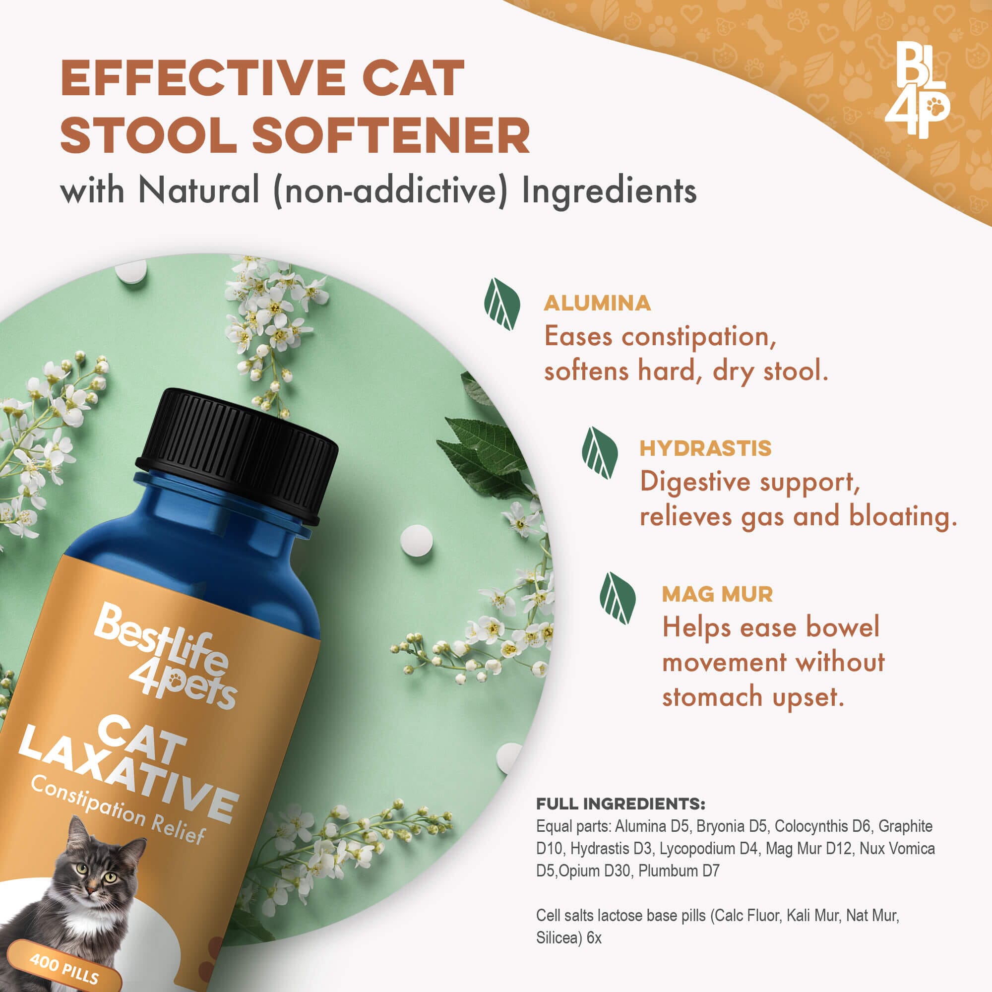 Natural Cat Laxative & Constipation Treatment BestLife4Pets