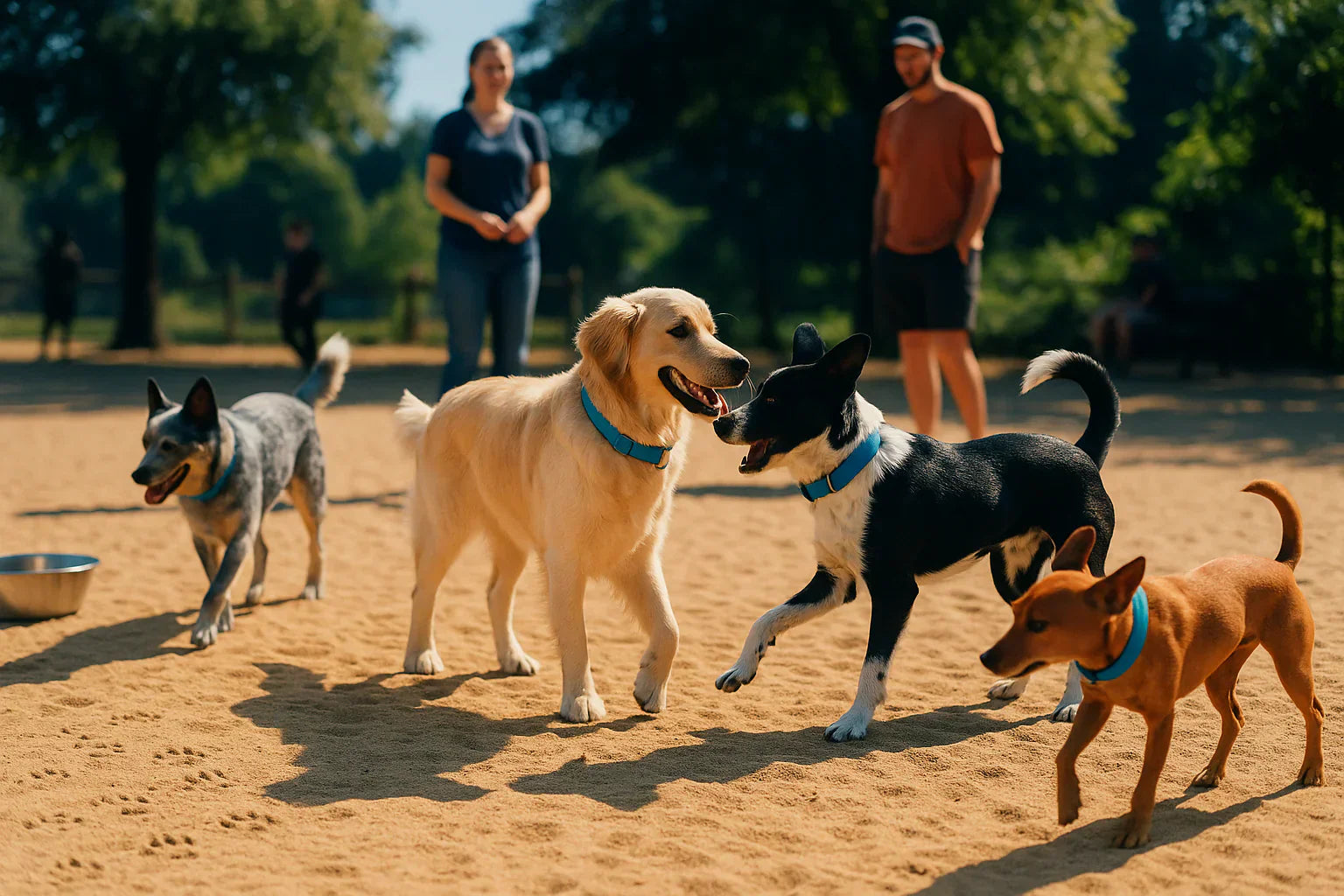 dogs at a dog park