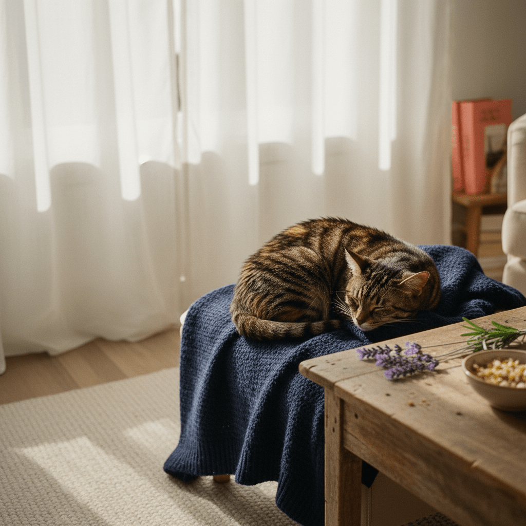 cat back twitching
