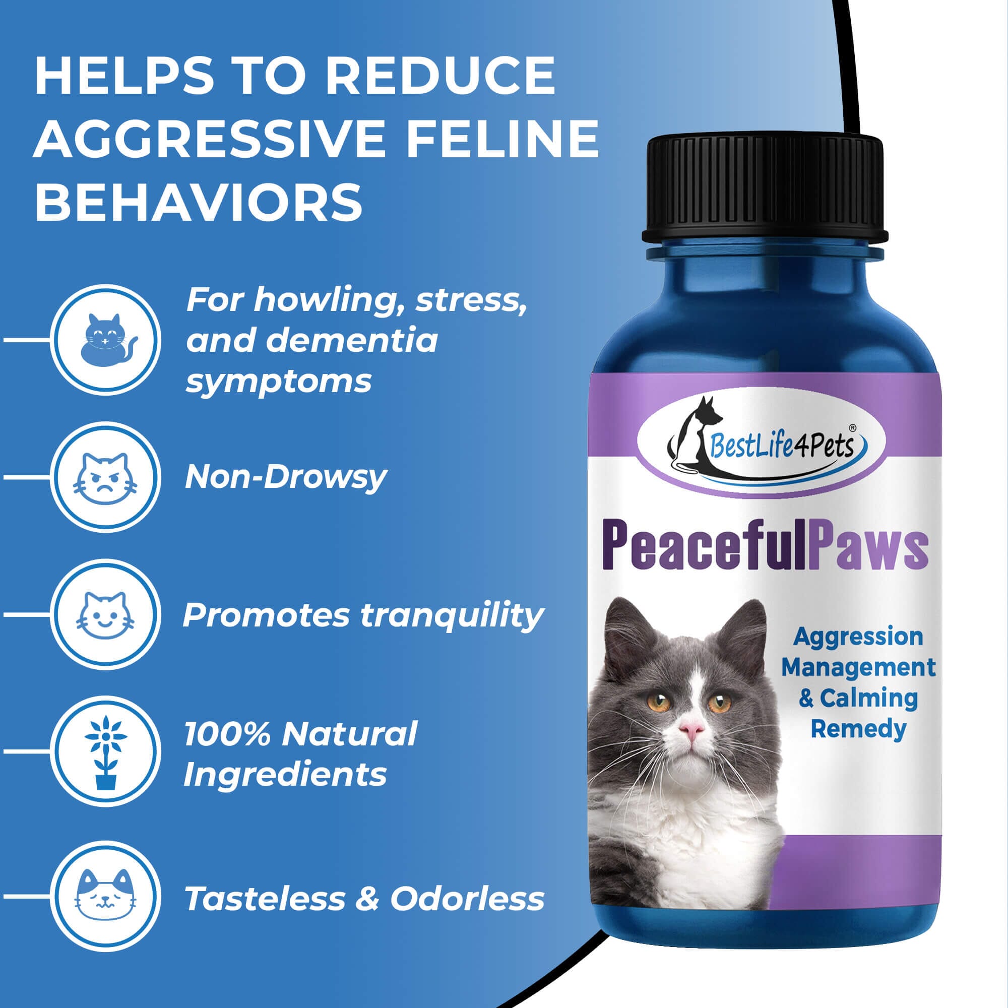 Picture of Natural Cat Calming and Aggression Management // BestLife4Pets