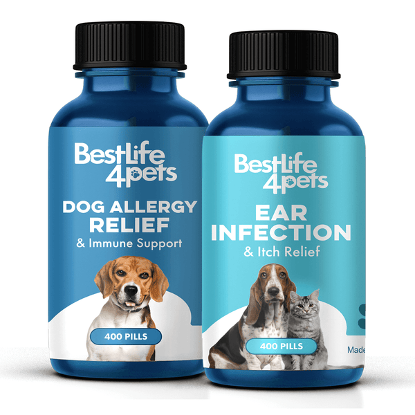 Itch Relief & Ear Infection Treatment For Dogs & Cats - Natural Tablets, All Breeds & Ages