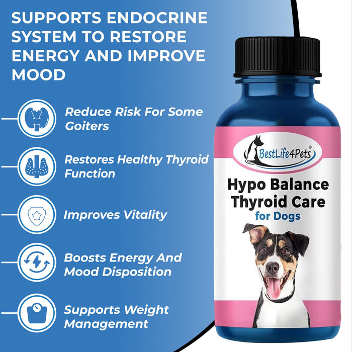 Natural Thyroid Support for Dogs - Promotes Thyroid Balance for Hypothyroidism & Goiters