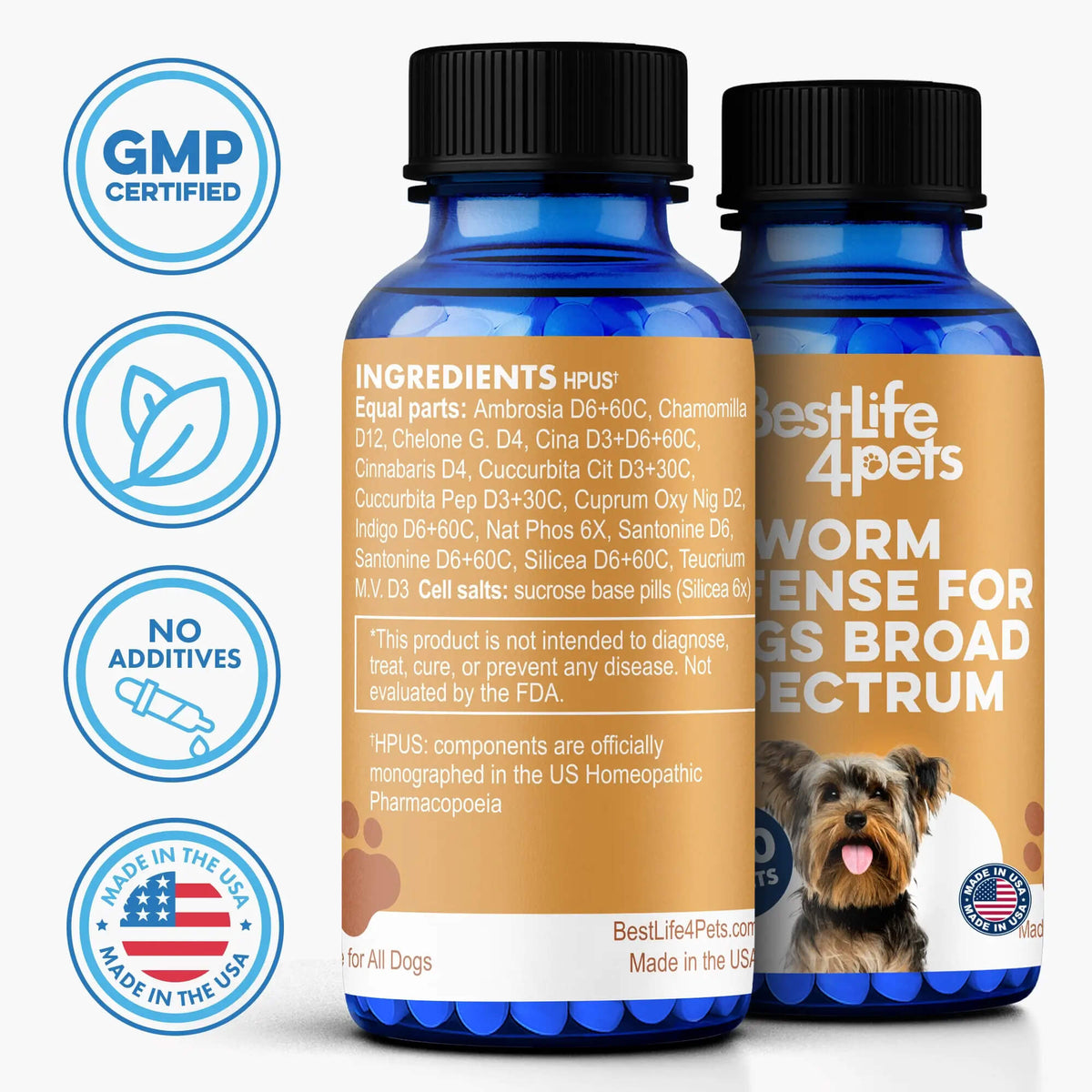 Natural Worm Defense for Dogs & Puppies | Broad Spectrum | BestLife4Pets