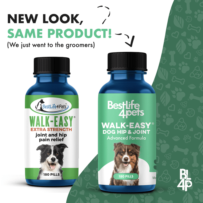 WALK-EASY™ Extra Strength Natural Pain Relief for Dogs - Helps Dog Joint Pain, Arthritis, ACL, Limping and More BestLife4Pets 