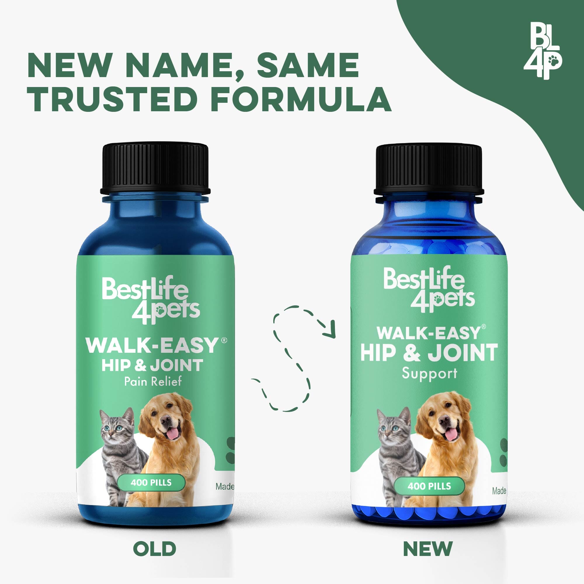 Dog & Cat WALK-EASY® Joint & Hip Pain Relief Remedy BestLife4Pets 
