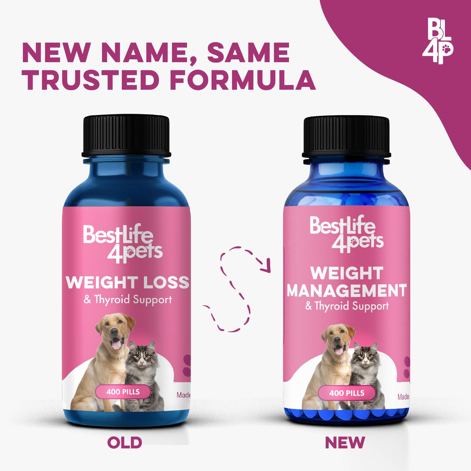 Dog & Cat Weight Loss & Hypothyroid Support Remedy BestLife4Pets 