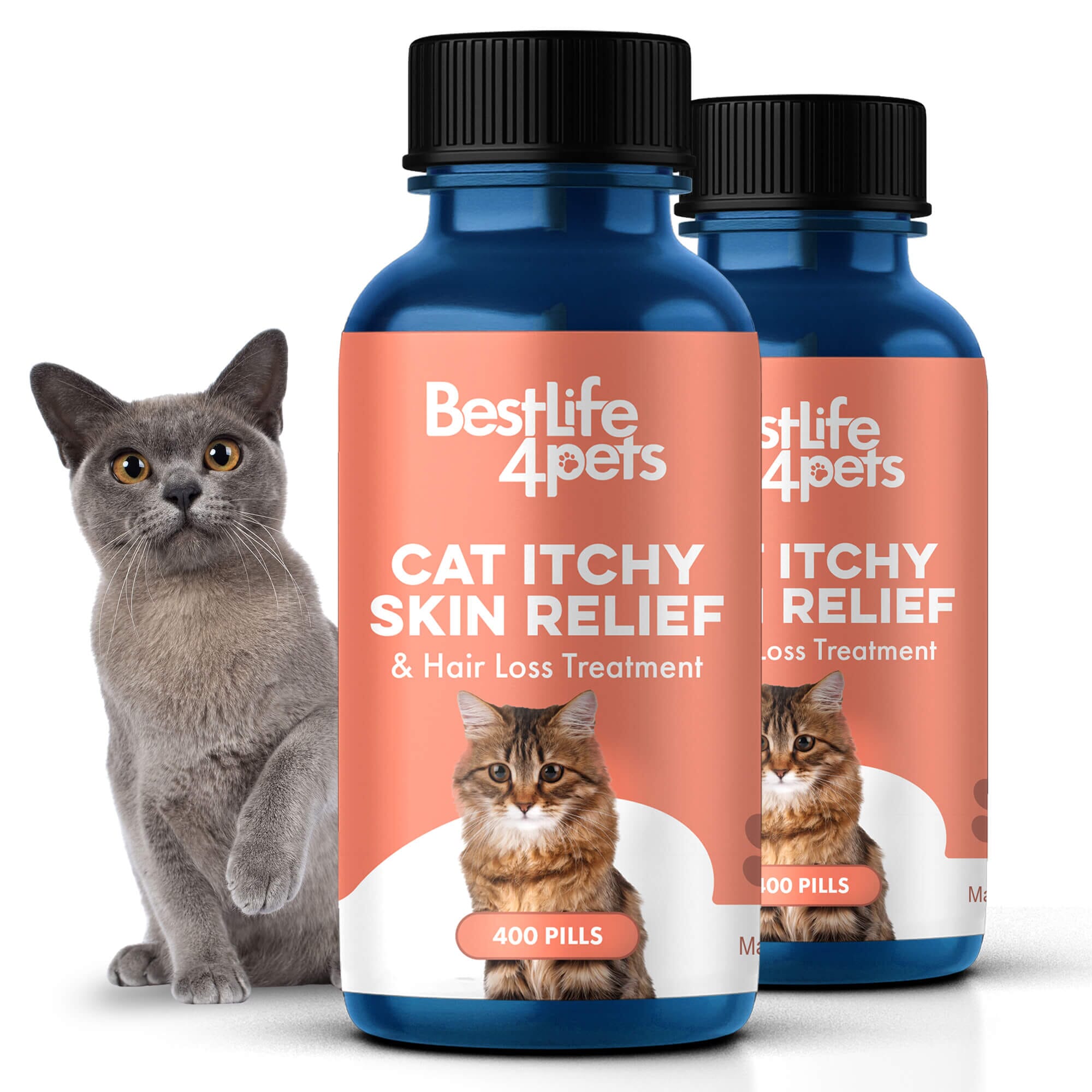 Healthy Skin for Cats - Cat Miliary Dermatitis, Skin Allergy & Cat Scabs Remedy BestLife4Pets 