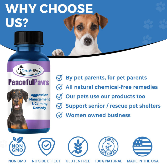 Peaceful Paws Dog Aggression Management and Noise Phobia Remedy BestLife4Pets 